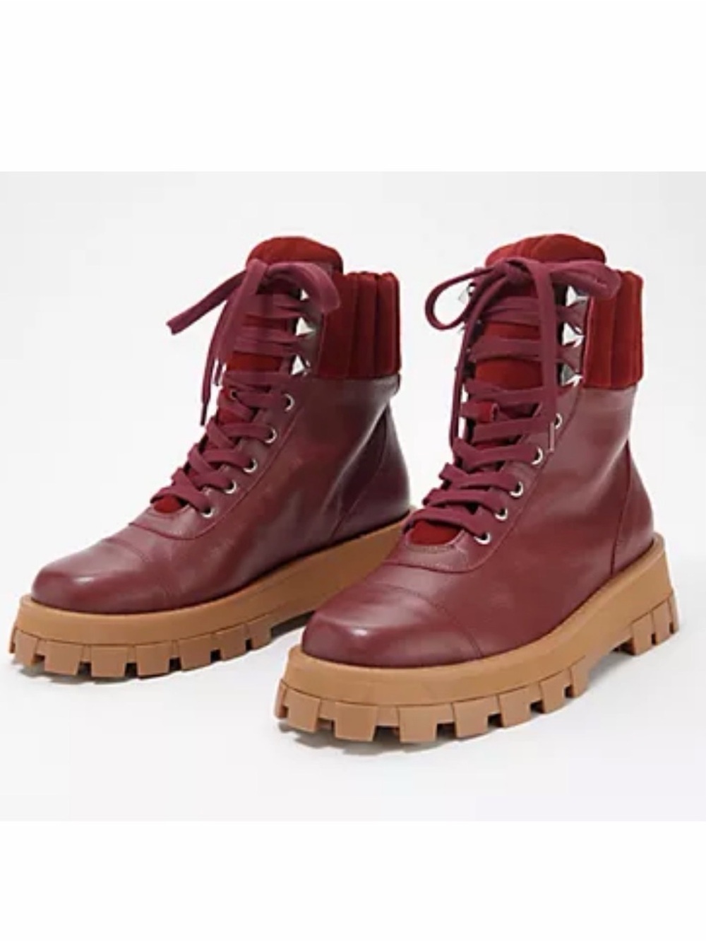 Schutz Leather Lace Up Hiker Boots - Sutton W 8.5 NTW